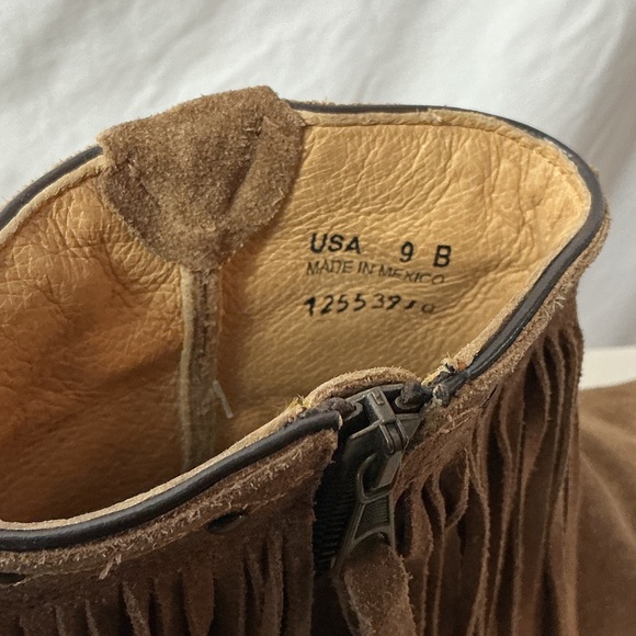 J.B. Dillon Fringe Suede Ankle Booties - Tan - Picture 3 of 12